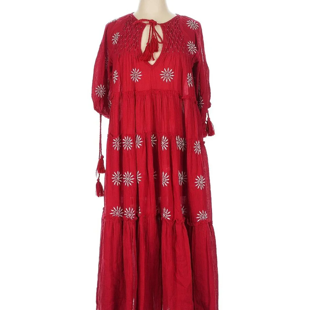 Free People Maxi Dress size Large 100% cotton - Picture 5 of 10